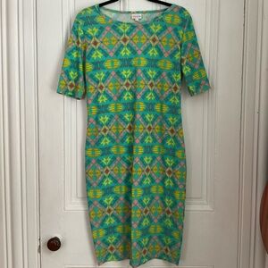 Lularoe pencil dress neon aztec Julia
